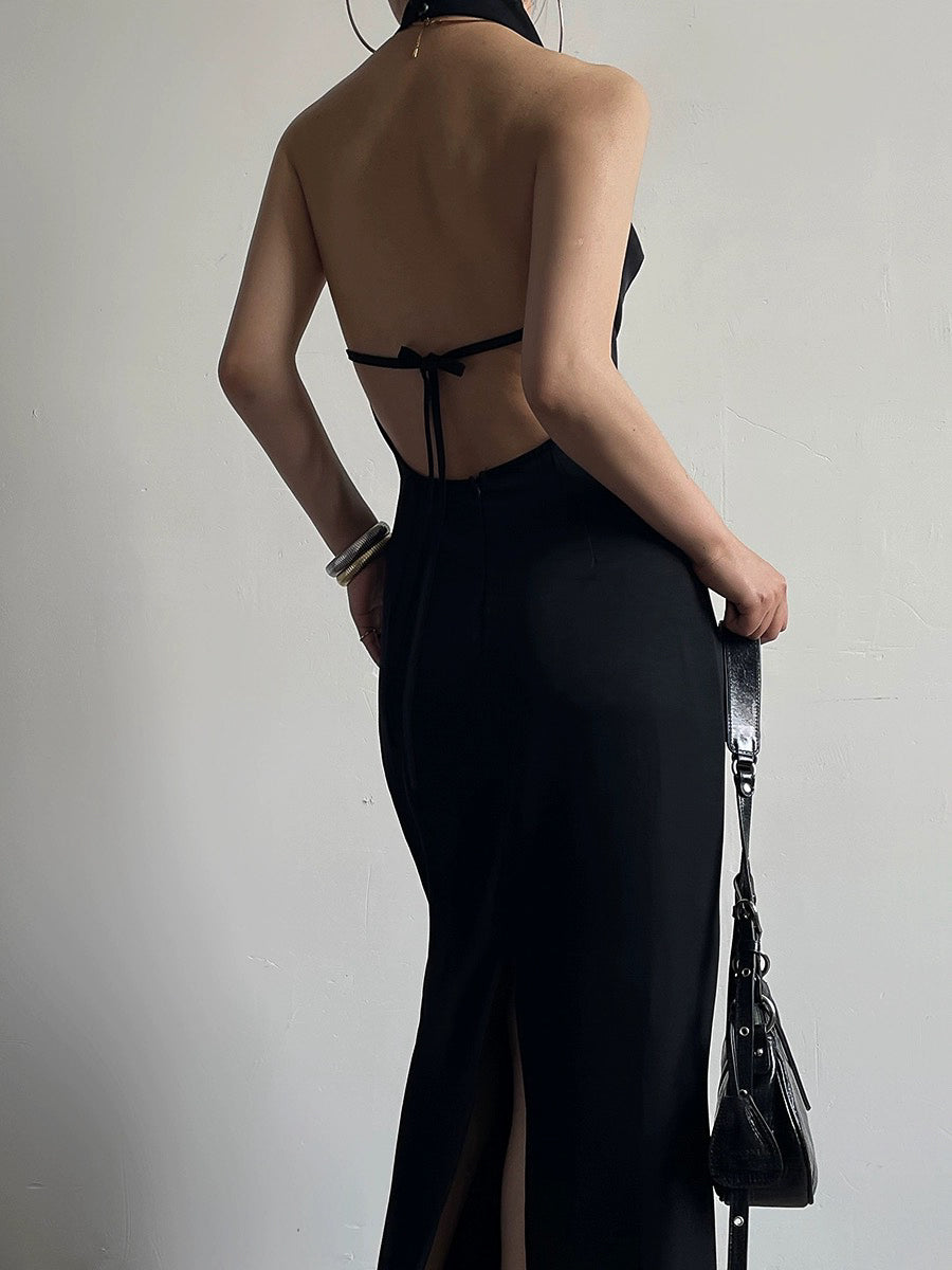 Backless Halter Dress