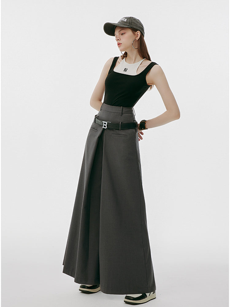 Double Belt Loop Wide Pants