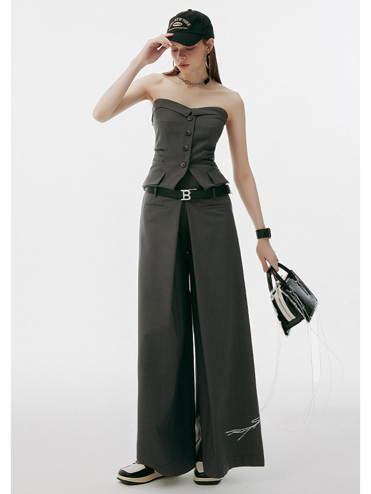 Double Belt Loop Wide Pants