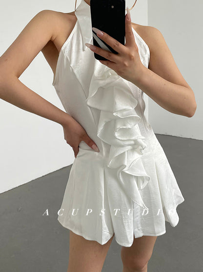 FRILLED SLEEVELESS BLOUSE