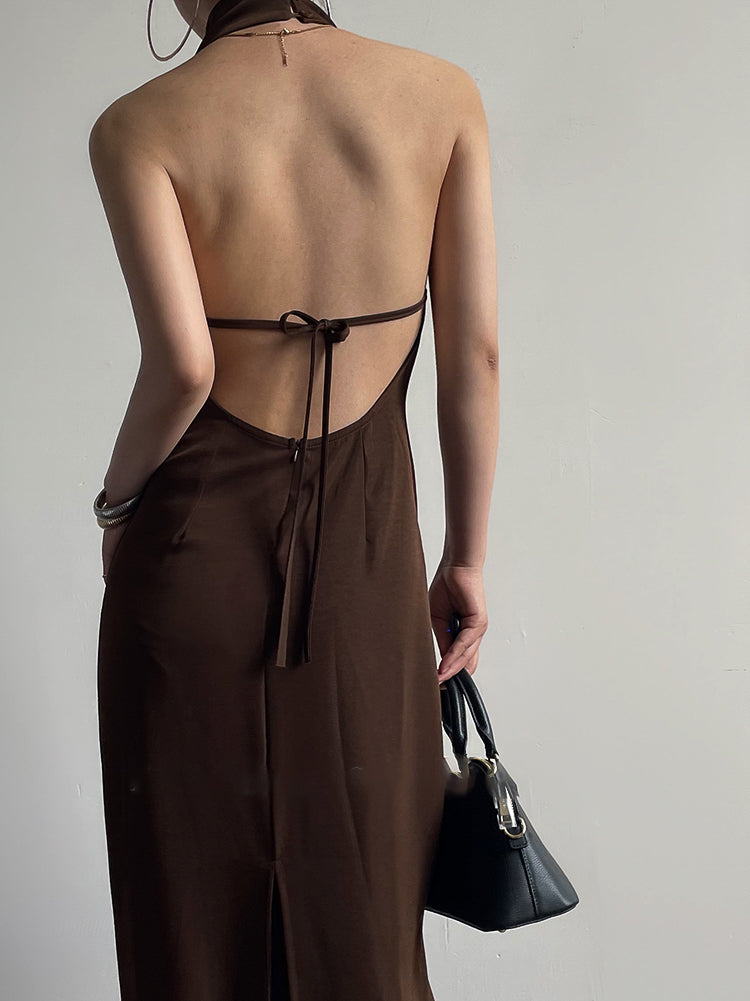 Backless Halter Dress