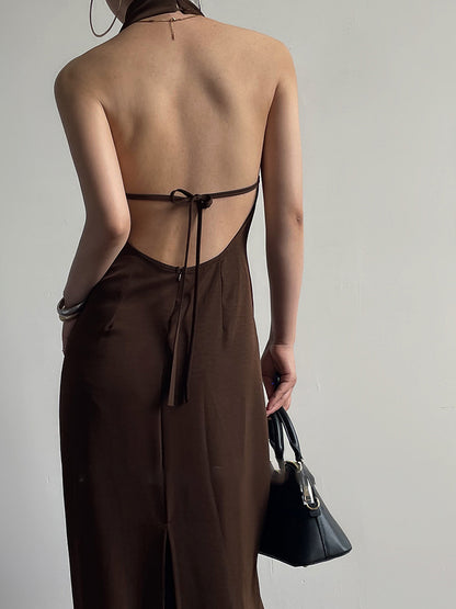 Backless Halter Dress