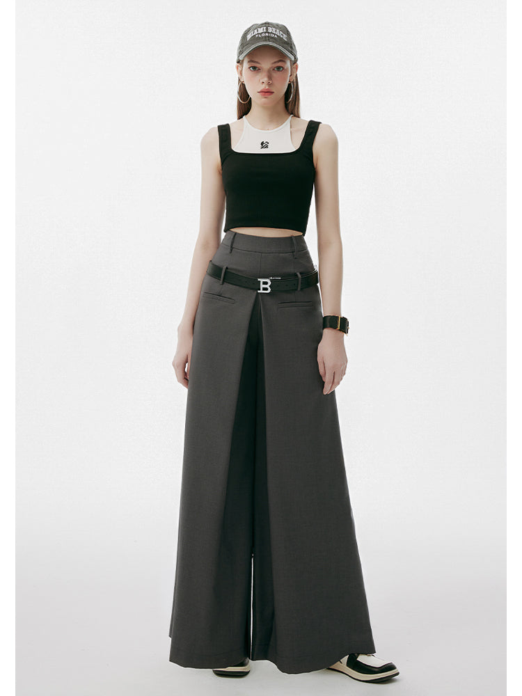 Double Belt Loop Wide Pants