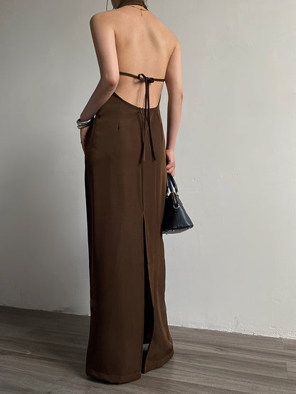 Backless Halter Dress