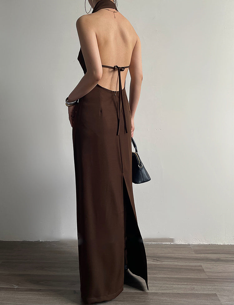 Backless Halter Dress