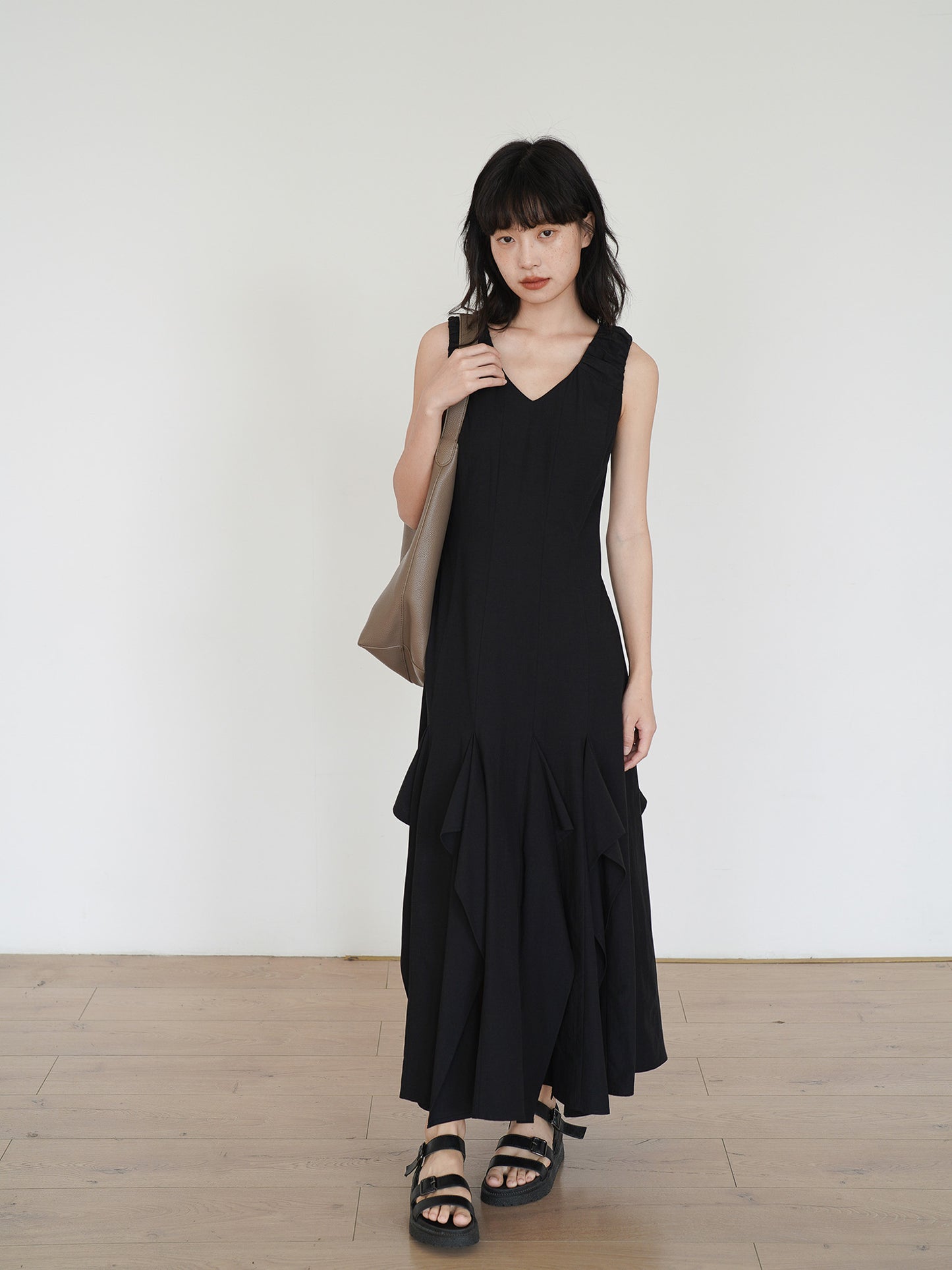 FRENCH SLEEVE VOLUME DRESS