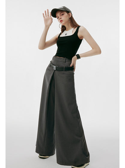 Double Belt Loop Wide Pants