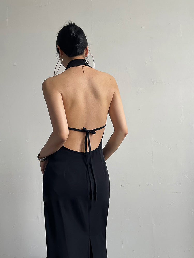 Backless Halter Dress