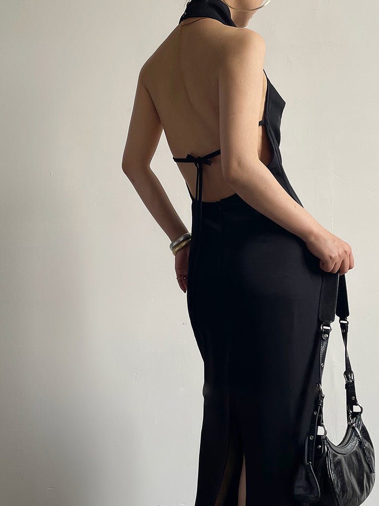 Backless Halter Dress